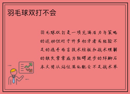 羽毛球双打不会